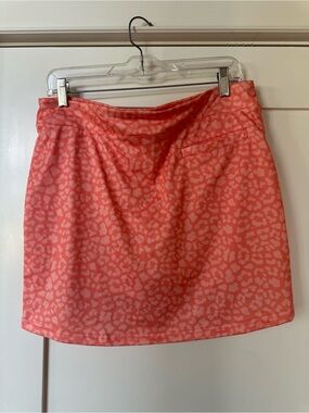 Pebble Beach Coral Pink Animal-Print Mini Skirt